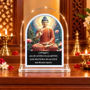 Buddha L Shape Acrylic Showpiece 3 X 3.5 Inch For Home, Office And Car (F176087)