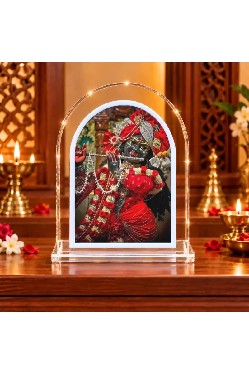 Lord Krishna L Shape Acrylic Showpiece 3 X 3.5 Inch For Home, Office And Car (F176089)