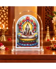 Lord Shiva L Shape Acrylic Showpiece 3 X 3.5 Inch For Home, Office And Car (F176091)