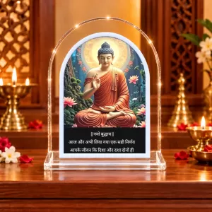 Buddha L Shape Acrylic Showpiece 3 X 3.5 Inch For Home, Office And Car (F176097)