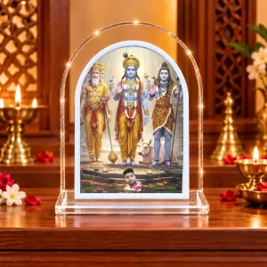 Lord Bramha Vishnu Maheshwar L Shape Acrylic Showpiece 3 X 3.5 Inch For Home, Office And Car (F176098) Lord Bramha Vishnu Maheshwar L Shape Acrylic Showpiece 3 X 3.5 Inch For Home, Office And Car (F176098)