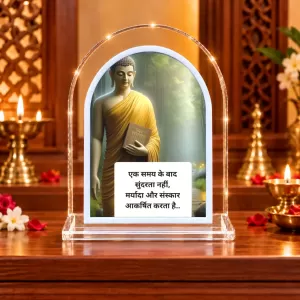 Buddha L Shape Acrylic Showpiece 3 X 3.5 Inch For Home, Office And Car (F176100)