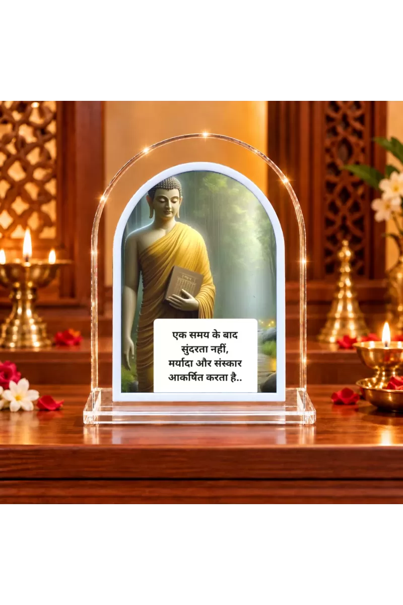 Buddha L Shape Acrylic Showpiece 3 X 3.5 Inch For Home, Office And Car (F176100)