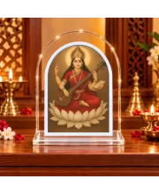 Goddess Saraswati L Shape Acrylic Showpiece 3 X 3.5 Inch For Home, Office And Car (F176101)