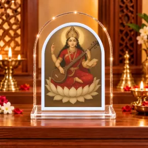Goddess Saraswati L Shape Acrylic Showpiece 3 X 3.5 Inch For Home, Office And Car (F176101) Goddess Saraswati L Shape Acrylic Showpiece 3 X 3.5 Inch For Home, Office And Car (F176101)