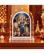 Durga Maa L Shape Acrylic Showpiece 3 X 3.5 Inch For Home, Office And Car (F176102)