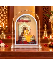 Jagadguru Kripalu Maharaj L Shape Acrylic Showpiece 3 X 3.5 Inch For Home, Office And Car (F176106)