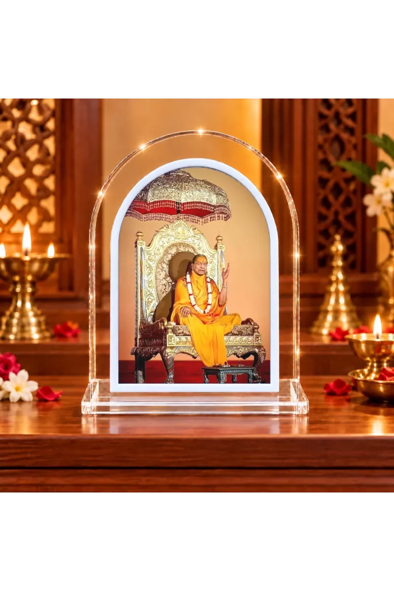Jagadguru Kripalu Maharaj L Shape Acrylic Showpiece 3 X 3.5 Inch For Home, Office And Car (F176106)