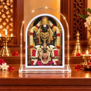 Lord Venkatswar L Shape Acrylic Showpiece 3 X 3.5 Inch For Home, Office And Car (F176109)