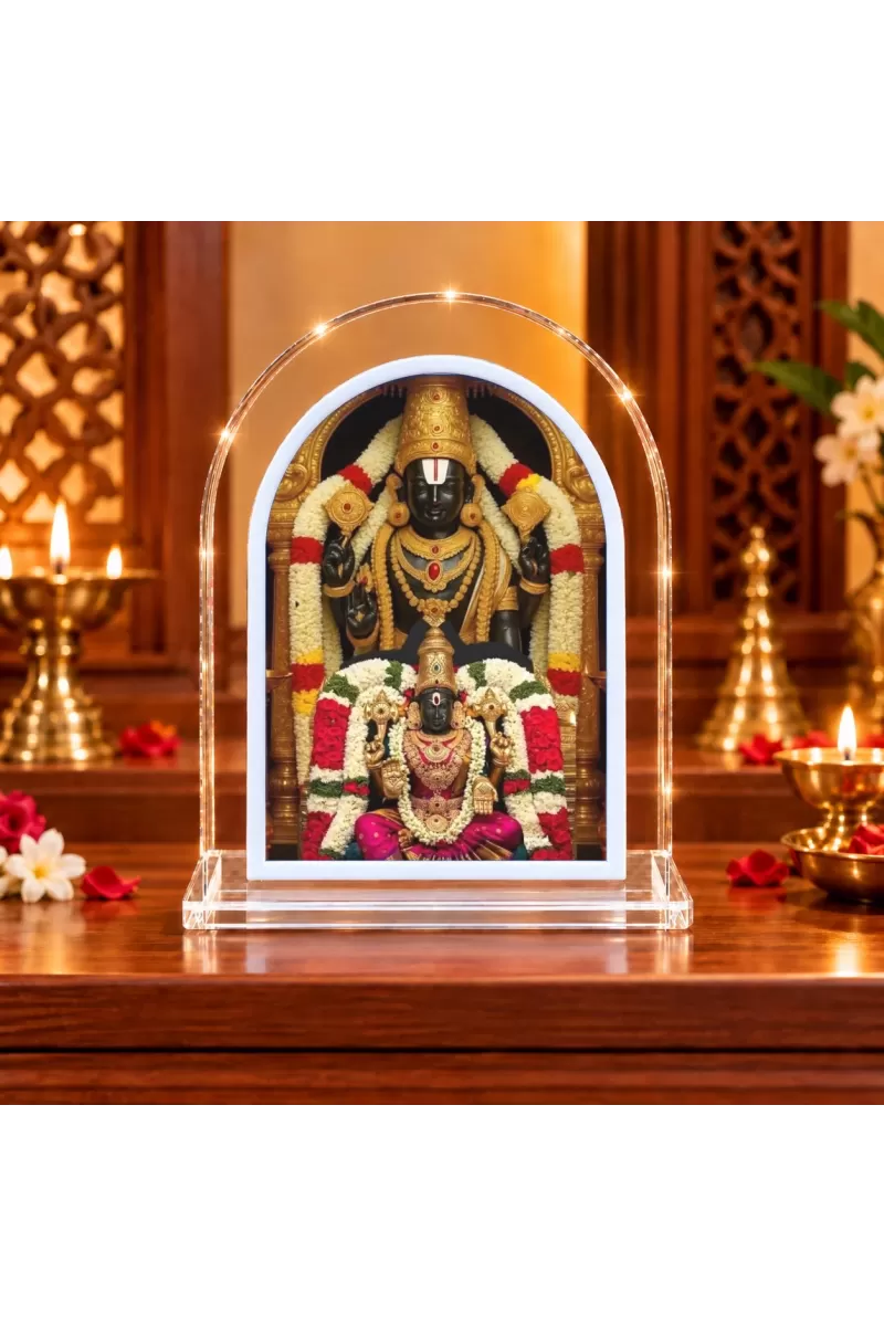 Lord Venkatswar L Shape Acrylic Showpiece 3 X 3.5 Inch For Home, Office And Car (F176109)