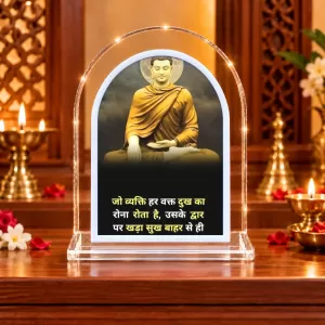 Buddha L Shape Acrylic Showpiece 3 X 3.5 Inch For Home, Office And Car (F176110)