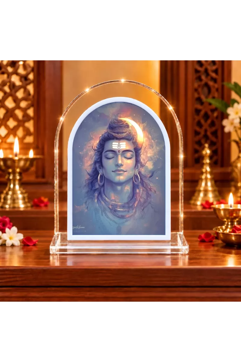 Lord Shiva L Shape Acrylic Showpiece 3 X 3.5 Inch For Home, Office And Car (F176111)