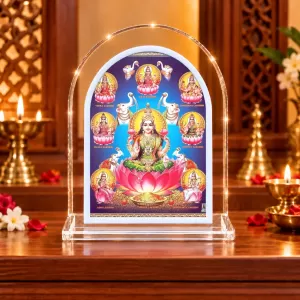 Goddess Astha Lakshmi L Shape Acrylic Showpiece 3 X 3.5 Inch For Home, Office And Car (F176112)