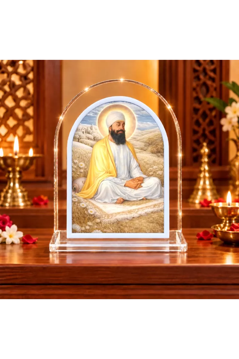 Guru Nanak Ji L Shape Acrylic Showpiece 3 X 3.5 Inch For Home, Office And Car (F176114)