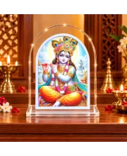 Lord Krishna L Shape Acrylic Showpiece 3 X 3.5 Inch For Home, Office And Car (F176116)