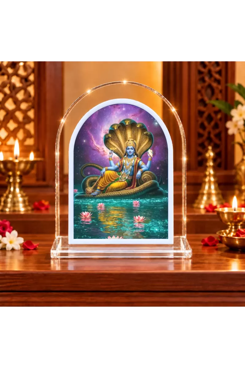 Lord Vishnu L Shape Acrylic Showpiece 3 X 3.5 Inch For Home, Office And Car (F176118)