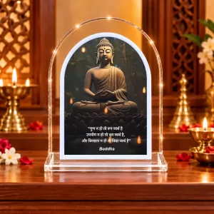 Buddha L Shape Acrylic Showpiece 3 X 3.5 Inch For Home, Office And Car (F176119)