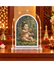 Baby Hanuman L Shape Acrylic Showpiece 3 X 3.5 Inch For Home, Office And Car (F176122)