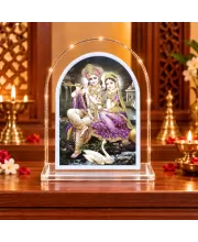 Radha Krishna L Shape Acrylic Showpiece 3 X 3.5 Inch For Home, Office And Car (F176126)