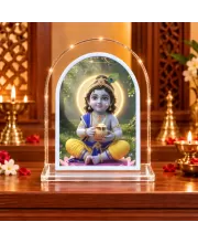 Lord Krishna L Shape Acrylic Showpiece 3 X 3.5 Inch For Home, Office And Car (F176127)