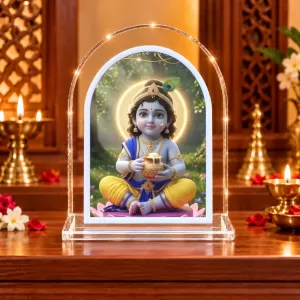 Lord Krishna L Shape Acrylic Showpiece 3 X 3.5 Inch For Home, Office And Car (F176127) Lord Krishna L Shape Acrylic Showpiece 3 X 3.5 Inch For Home, Office And Car (F176127)