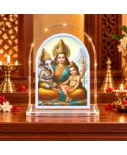 Maa Durga L Shape Acrylic Showpiece 3 X 3.5 Inch For Home, Office And Car (F176128)