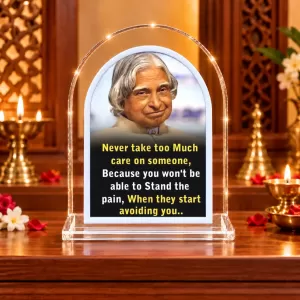 A. P. J. Abdul Kalam L Shape Acrylic Showpiece 3 X 3.5 Inch For Home, Office And Car (F176130) A. P. J. Abdul Kalam L Shape Acrylic Showpiece 3 X 3.5 Inch For Home, Office And Car (F176130)