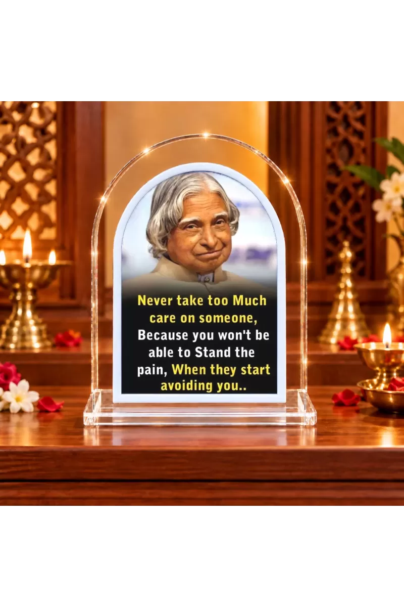 A. P. J. Abdul Kalam L Shape Acrylic Showpiece 3 X 3.5 Inch For Home, Office And Car (F176130)