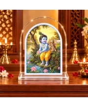 Lord Krishna L Shape Acrylic Showpiece 3 X 3.5 Inch For Home, Office And Car (F176131)