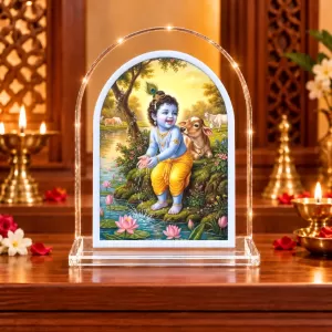 Lord Krishna L Shape Acrylic Showpiece 3 X 3.5 Inch For Home, Office And Car (F176131) Lord Krishna L Shape Acrylic Showpiece 3 X 3.5 Inch For Home, Office And Car (F176131)
