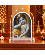 Lord Krishna L Shape Acrylic Showpiece 3 X 3.5 Inch For Home, Office And Car (F176132)