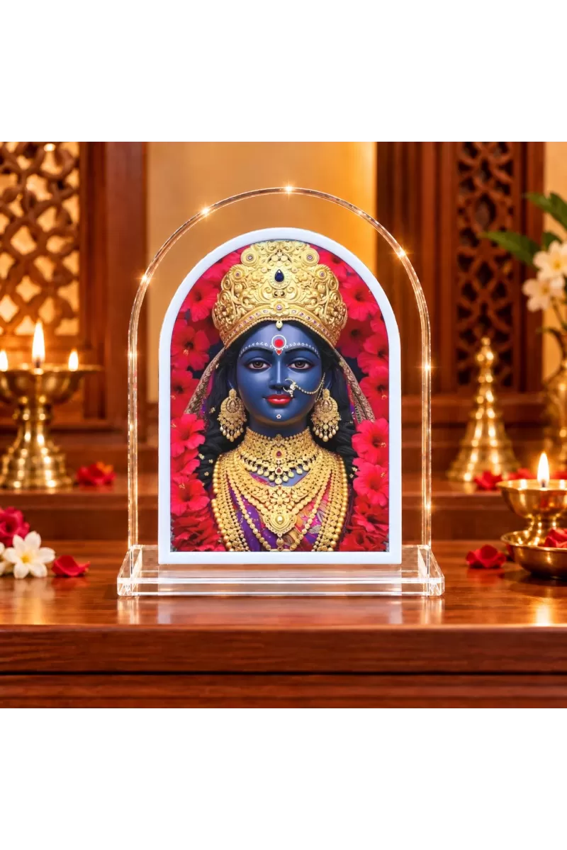 Maa Kaali L Shape Acrylic Showpiece 3 X 3.5 Inch For Home, Office And Car (F176135)