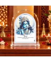Lord Krishna L Shape Acrylic Showpiece 3 X 3.5 Inch For Home, Office And Car (F176136)