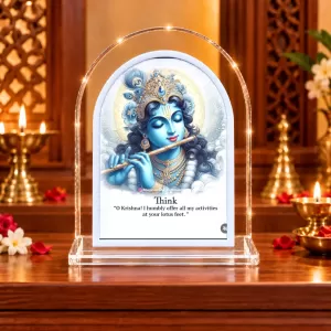 Lord Krishna L Shape Acrylic Showpiece 3 X 3.5 Inch For Home, Office And Car (F176136)