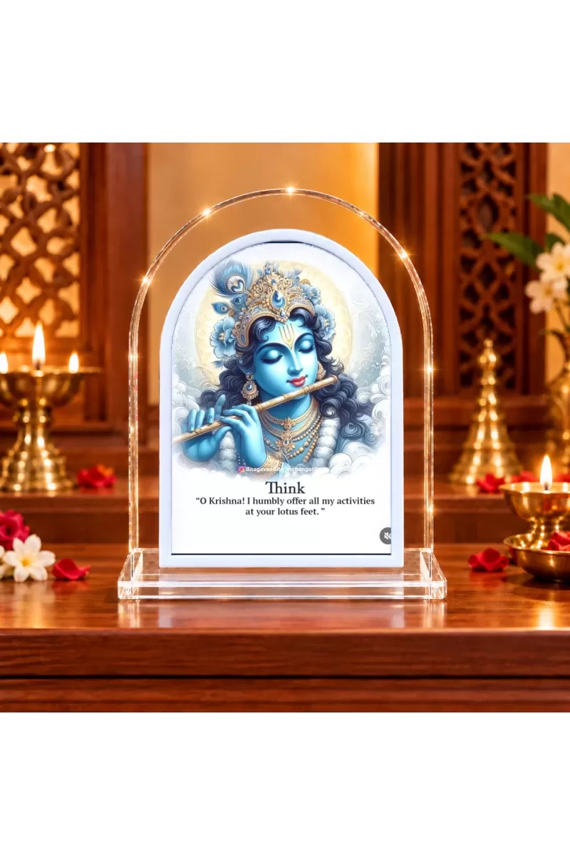 Lord Krishna L Shape Acrylic Showpiece 3 X 3.5 Inch For Home, Office And Car (F176136)