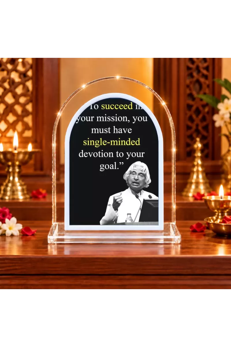 A P J Abdul Kalam L Shape Acrylic Showpiece 3 X 3.5 Inch For Home, Office And Car (F176138)