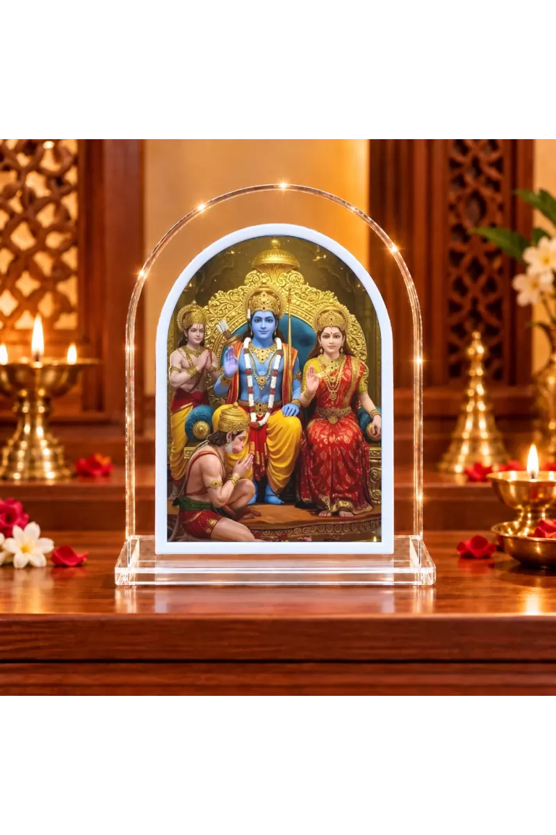 Ram Darbar L Shape Acrylic Showpiece 3 X 3.5 Inch For Home, Office And Car (F176139)