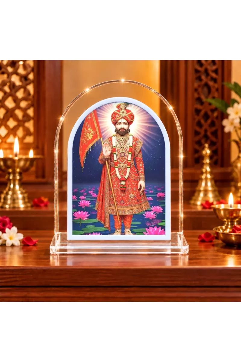 Khatu Shyam L Shape Acrylic Showpiece 3 X 3.5 Inch For Home, Office And Car (F176142)