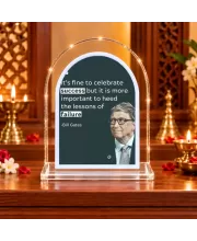 Bill Gates L Shape Acrylic Showpiece 3 X 3.5 Inch For Home, Office And Car (F176143)