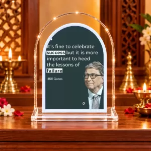 Bill Gates L Shape Acrylic Showpiece 3 X 3.5 Inch For Home, Office And Car (F176143)