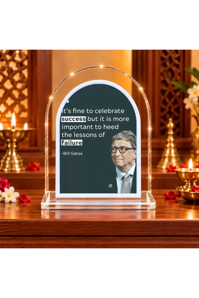 Bill Gates L Shape Acrylic Showpiece 3 X 3.5 Inch For Home, Office And Car (F176143)
