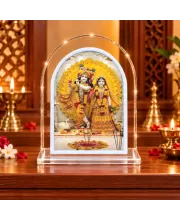 Radha Krishna L Shape Acrylic Showpiece 3 X 3.5 Inch For Home, Office And Car (F176145)