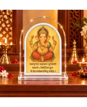 Lord Ganesha L Shape Acrylic Showpiece 3 X 3.5 Inch For Home, Office And Car (F176150)