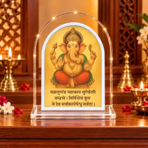 Lord Ganesha L Shape Acrylic Showpiece 3 X 3.5 Inch For Home, Office And Car (F176150) Lord Ganesha L Shape Acrylic Showpiece 3 X 3.5 Inch For Home, Office And Car (F176150)