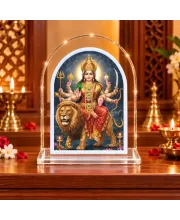Durga Maa L Shape Acrylic Showpiece 3 X 3.5 Inch For Home, Office And Car (F176151)