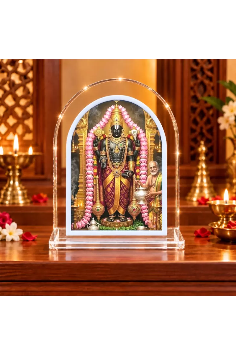 Lord Venkateswara L Shape Acrylic Showpiece 3 X 3.5 Inch For Home, Office And Car (F176153)