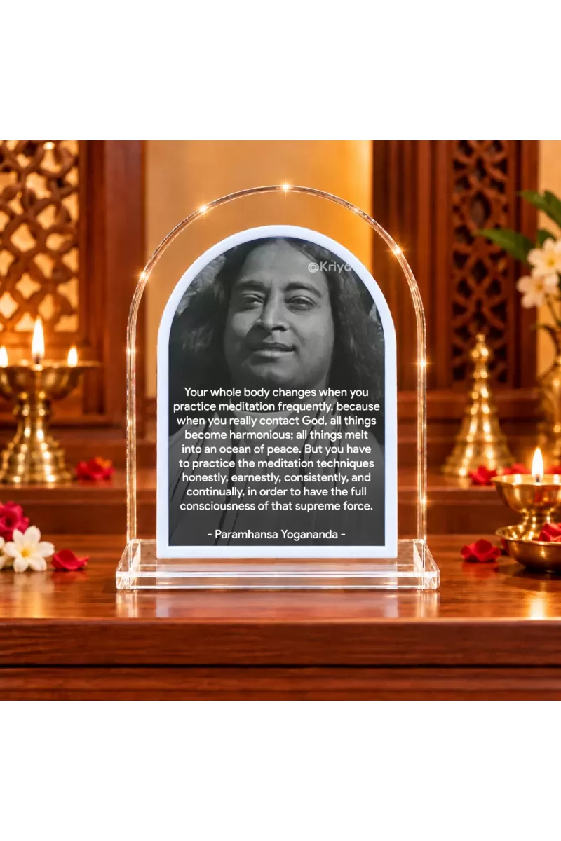 Paramahansa Yogananda L Shape Acrylic Showpiece 3 X 3.5 Inch For Home, Office And Car (F176155)