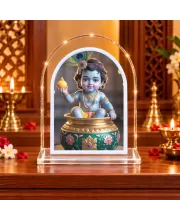 Bal Krishna L Shape Acrylic Showpiece 3 X 3.5 Inch For Home, Office And Car (F176156)