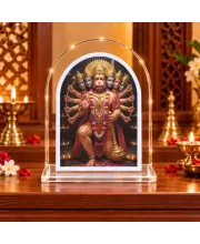 Panchmukhi Hanuman L Shape Acrylic Showpiece 3 X 3.5 Inch For Home, Office And Car (F176157)