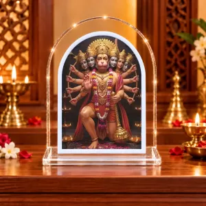 Panchmukhi Hanuman L Shape Acrylic Showpiece 3 X 3.5 Inch For Home, Office And Car (F176157) Panchmukhi Hanuman L Shape Acrylic Showpiece 3 X 3.5 Inch For Home, Office And Car (F176157)